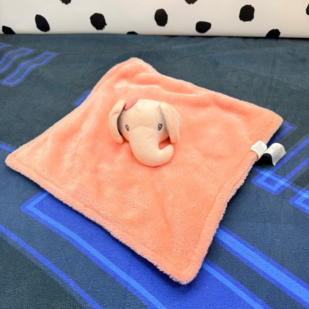 DTU INC Elephant Security Blanket Baby Pink Plush Lovey 523LC0628A